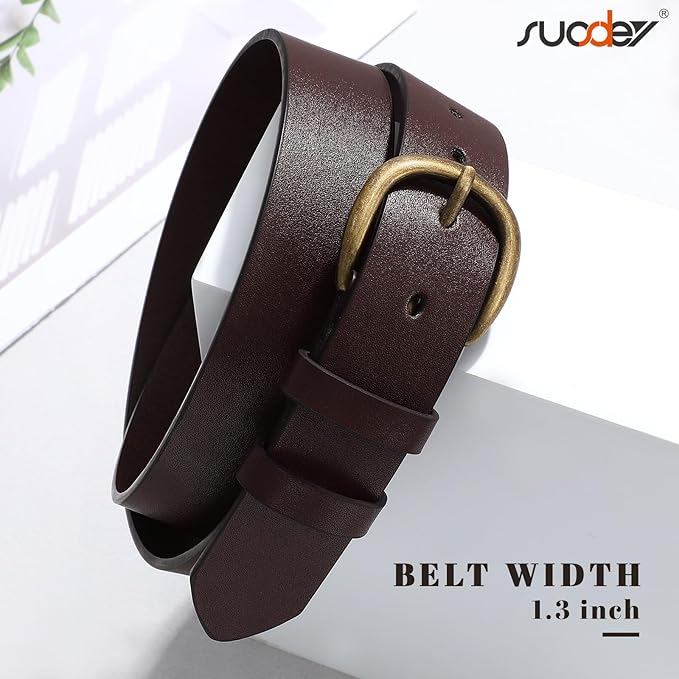 SUOSDEY Womens Casual Leather Belt for Jeans Dress Pants,Fashion Ladies Waist Belt