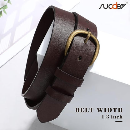 SUOSDEY Womens Casual Leather Belt for Jeans Dress Pants,Fashion Ladies Waist Belt