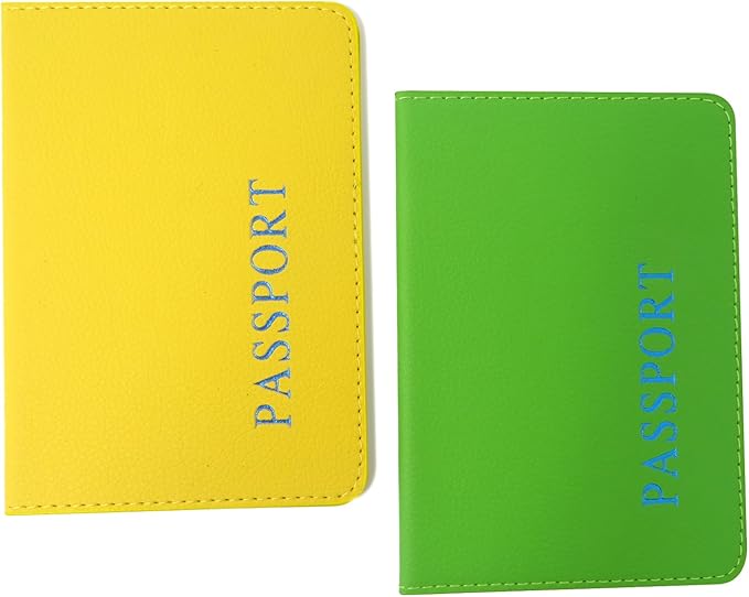 Honbay 2PCS Artificial Leather Passport Holder Cover Passport Case for Men and Women
