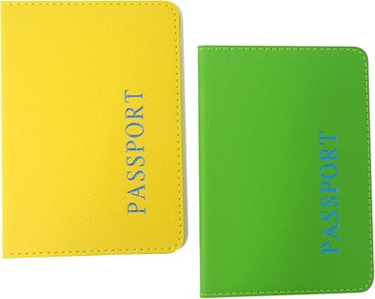 Honbay 2PCS Artificial Leather Passport Holder Cover Passport Case for Men and Women