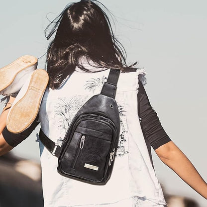 QuneusHot 2Pcs Sling Bags for Crossbody Small Leather Backpack Anti Theft Casual Chest Bag Travel Hiking for Men Women