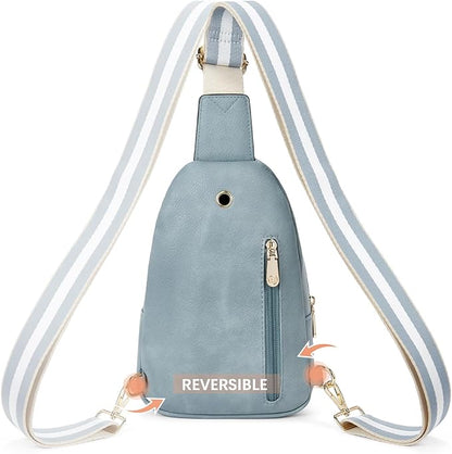 BOSTANTEN Small Sling Bag for Women Leather Crossbody Bags Fanny Pack Chest Bag for Travel