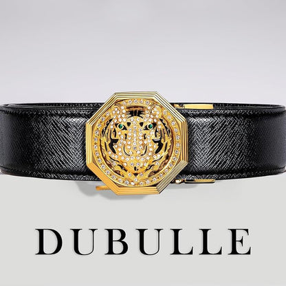 Dubulle Men's Ratchet Belt Gold/Black/Red/Green/Blue/White Automatic Buckle Business Casual Belt Gift - Adjustable Fit