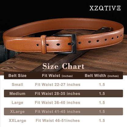 XZQTIVE TSA Belt For Men Metal Free Dress Belts Hypoallergenic Leather Belt With Black Buckle Nickle Free