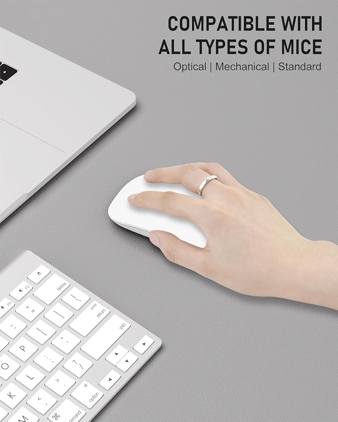 Desk Pad, 30" x 14" PU Leather Non-Slip Desk Mat Large Mouse Pad for Desktop, Waterproof Laptop Computer Writing Mat for Office, Home, Work, Gaming, Silver