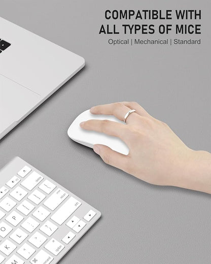 Desk Pad, 30" x 14" PU Leather Non-Slip Desk Mat Large Mouse Pad for Desktop, Waterproof Laptop Computer Writing Mat for Office, Home, Work, Gaming, Silver