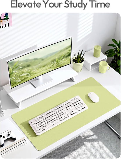 YSAGi Leather Desk Pad Protector, Office Desk Mat, Large Mouse Pad, Non-Slip PU Leather Desk Blotter, Laptop Desk Pad, Waterproof Desk Writing Pad for Office and Home (Peak Green, 23.6" x 13.8")