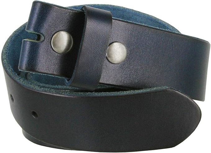 100% One-Piece Full Grain Leather Belt Straps with No Slot Hole/Slot Hole/Heavy-Duty, Multi Options 1-1/2" (38mm) Wide