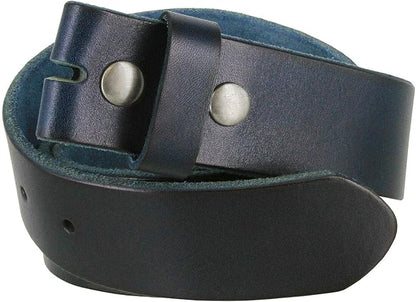 100% One-Piece Full Grain Leather Belt Straps with No Slot Hole/Slot Hole/Heavy-Duty, Multi Options 1-1/2" (38mm) Wide