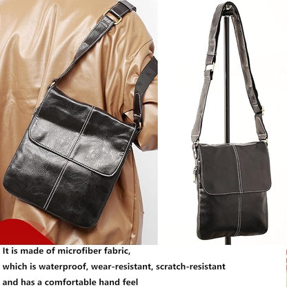 Mens Crossbody Bag, Leather Messenger Shoulder Bag for Women Men Purse Travel Work Business | Leather, Messenger, Purse, Travel, Work, Business