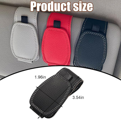 Zpana Sunglasses Holders for Car Sun Visor, Leather Magnetic Vehicle Sun Glasses Ticket Card Hanger Clip, Automotive Interior Eyeglass Mount Accessories, Universal for SUV Sedan Truck (Black)