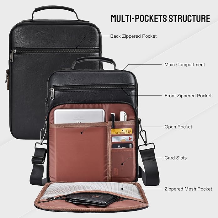 Crossbody Bags for Women and Men, Medium Leather Ladies Shoulder Cross body Bag Sling Travel Purses Handbags