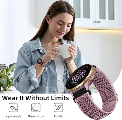 GEAK Quick Release Strap Compatible with Garmin Venu 3S/ Venu 2S Watch Band, 18mm Watch Band Soft Nylon Breathable Sport Strap for Venu 4 41mm/Vivoactive 4S Watch Band/Forerunner 265s/255s Men Women