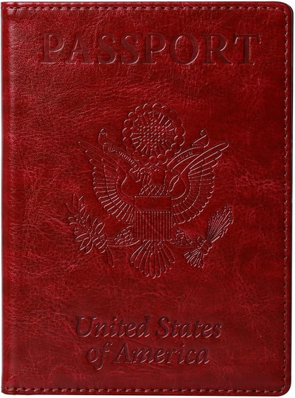 TIGARI Passport Holder for Travel Women Men, Valentines Day Gifts PU Leather Wallet Cover Case Sleeve, Waterproof Protected Document Organizer, Vacation Plane Cruise Travel Essentials