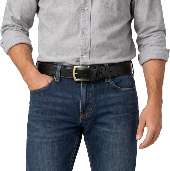 Luxury Full Grain Genuine Leather Belt Men Gift, 1.5" Wide Vintage Real Leather Western Cowboy Men's Belts