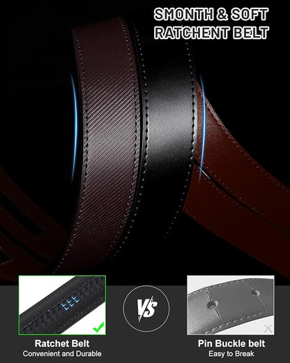 BELTROAD Ratchet Belt Strap for Men Leather Belts Without Buckle Replacement Leather Belt Strap Only 35mm for 40mm Buckle