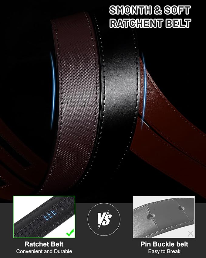 BELTROAD Ratchet Belt Strap for Men Leather Belts Without Buckle Replacement Leather Belt Strap Only 35mm for 40mm Buckle