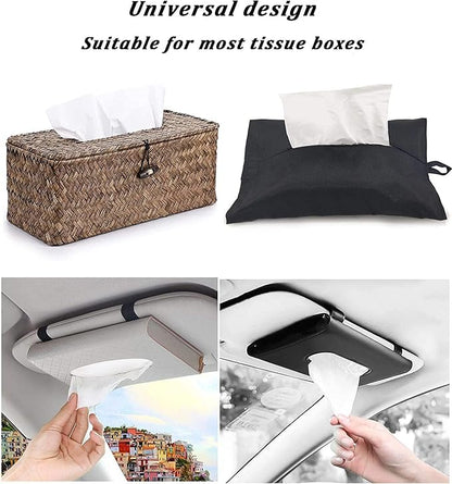 Car Tissue Holder, Sun Visor Napkin Holder, Visor Tissue Holder, Luxury PU Leather Backseat Tissue Case Holder (Car Tissues - 3 Pack (3-Ply 70 Sheets/Pack))