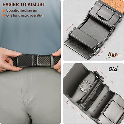 BULLIANT Men Belts 2 Pack,Ratchet Sliding Belt Adjustable For Gift Mens Dress Casual 1 3/8",Cut for Fit
