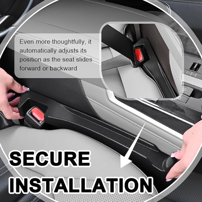 IHOTDER 2026 Upgraded Car Seat Gap Filler 2 Pack,3 in 1 Car Seat Gap Organizer with Slot & Hook for Phone/Keys,Universal Anti-Drop in Between Cars Seats Catcher Fits for Truck SUV