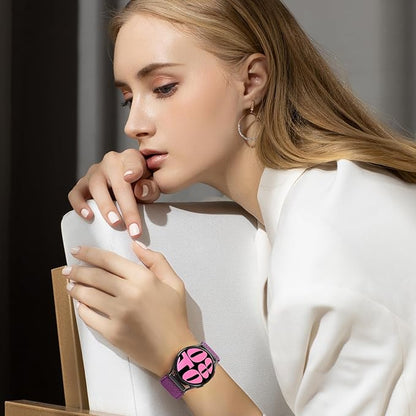 19mm Quick Release Elastic Band Compatible with GRV FC1/FC5/Willful/YAMAY/Letsfit/LETSCOM/TEMINICE/LIFEBEE/Lintelek/ ID205 ID205L ID205G ID205S ID205U/Blackview/UMIDIGI Nylon Strap Women Men