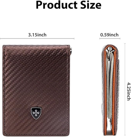 Men's Slim Wallet with Money Clip RFID Blocking Bifold Credit Card Holder Gifts for Men