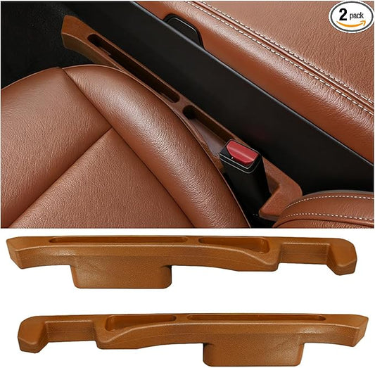 2PCS Car Seat Gap Filler Organizer, Multifunctional Car Gap Stopper Between Seat & Console Prevent Things Drop, Universal Vehicle Interior Phone Holder Accessories for SUVs Trucks (Orange)