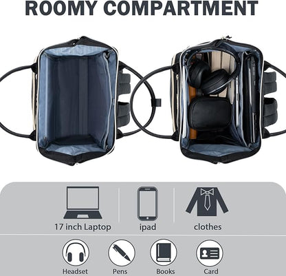 KROSER Laptop Backpack 17" Stylish Backpack Water Repellent College Casual Daypack Travel Business Work Bag for Men/Women-Quilted | Water Repellent, College, Casual Daypack, USB Port, Travel, Business