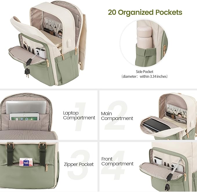 LOVEVOOK Travel Laptop Backpack Purse for Women Fashion Vintage Computer Backpack 15.6 Inch Large Teacher Nurse Backpack Casual Daypack for Business Work College