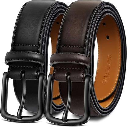 BULLIANT Men Belt Multi Pack,Leather Belt For Gift Men Golf Dress Casual Jean 7Holes 1 3/8"