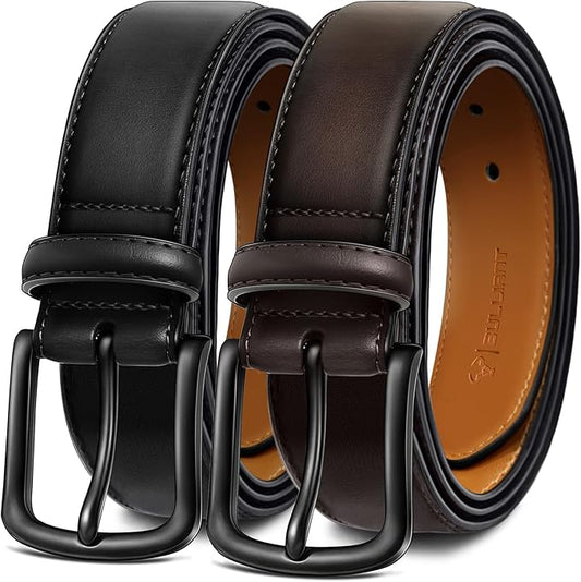 BULLIANT Men Belt Multi Pack,Leather Belt For Gift Men Golf Dress Casual Jean 7Holes 1 3/8"