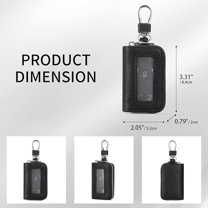SENDEFN Universal Car Key Fob Case Leather Smart Remote Keychain Protector Holder