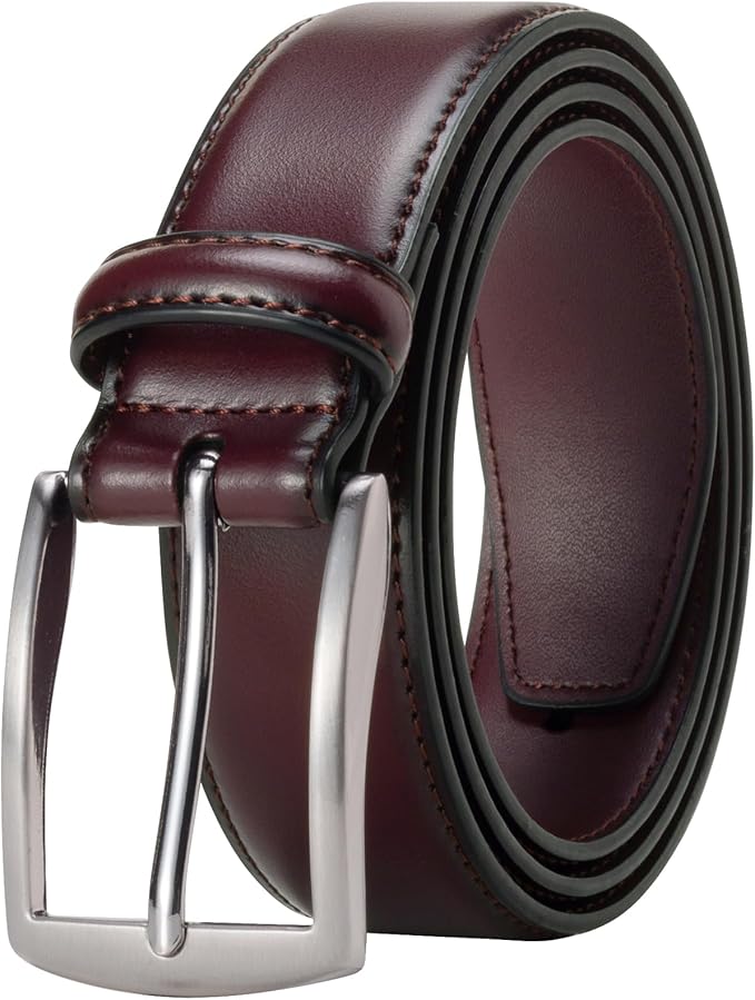 KM Legend Mens Leather Dress Belt for Work Business and Casual