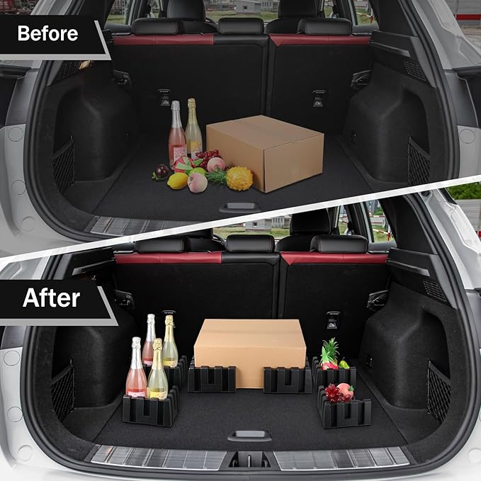 12 Pack Car Trunk Organizer Blocks for Back of SUV Multipurpose Car Storage Organizer Blocks Trunk Divider Available to Wool Carpet for Truck SUV Van Cargo