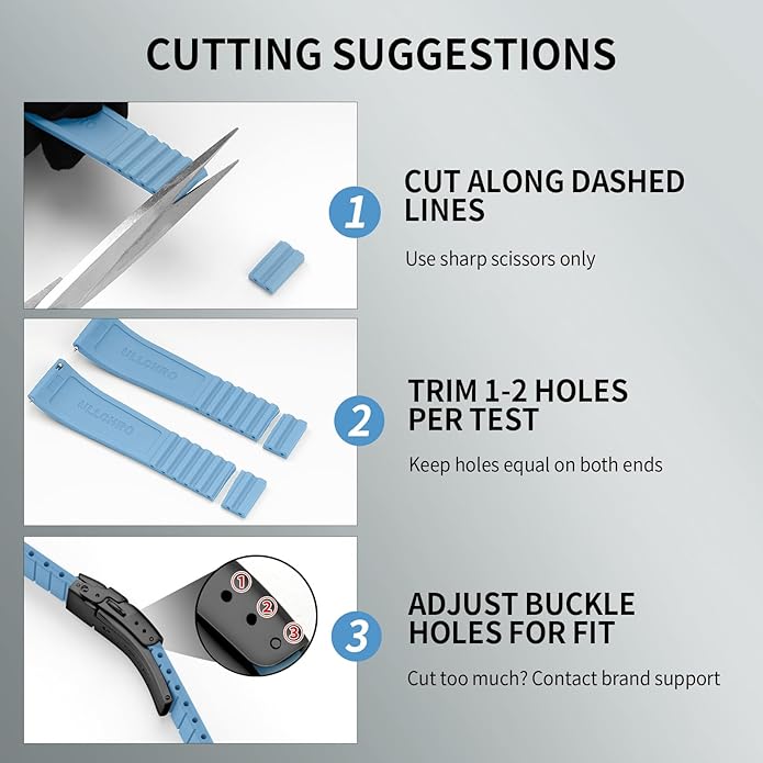 ULLCHRO Silicone Watch Band Quick Release Strap FKM Waterproof Watch Bands for Men 20mm 22mm Replacement Strap Sport Rubber Watchband