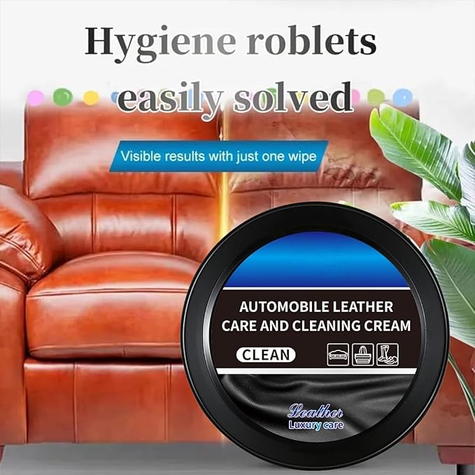 Leather Balm for Cars, Leather Cleaner and Conditioner for Car Interior, Multifunctional Cleaning and Care Cream & Cleaning Paste, Deep Cleaner & Leather Repair Kit for Furniture, Shoes, Bags (1PC)