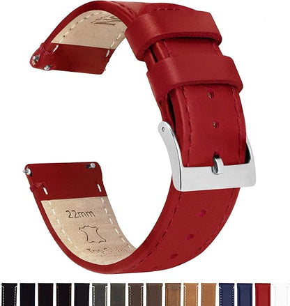 BARTON WATCH BANDS - Top Grain Leather Watch Bands Compatible with Apple Watch Models - 1, 2, 3, 4, 5, 6, 7, 8, 9, 10, SE, Ultra & Ultra 2