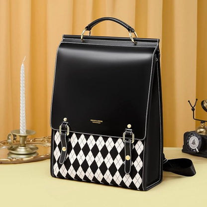 Cnoles Leather Backpack Purse For Women Fashion Ladies Vintage Bag Casual College Travel Backpacks Large bags Black