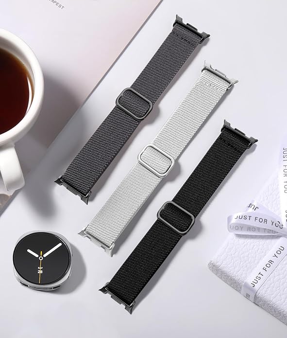 Lerobo Elastic Bands Compatible with Samsung Galaxy Watch 8 7 6 5 4 40mm 44mm/Galaxy Watch 8 Classic 6 4 Classic 43mm 47mm 42mm 46mm/5 Pro Band 45mm/Active 2,3 Pack 20mm Adjustable Nylon Sport Band