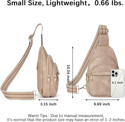 BOSTANTEN Small Sling Bag for Women Leather Crossbody Bags Fanny Pack Chest Bag for Travel