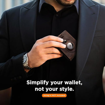 SERMAN BRANDS RFID Blocking Slim Bifold Genuine Leather Thin Minimalist Front Pocket Wallets for Men Billfold Wallet Men Gift