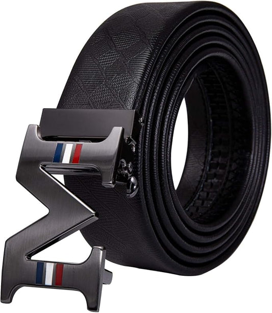 Dubulle Designer Mens Belts, Sliding Automatic Buckle Ratchet Dress Belt TOP Genuine Leather Strap Gifts