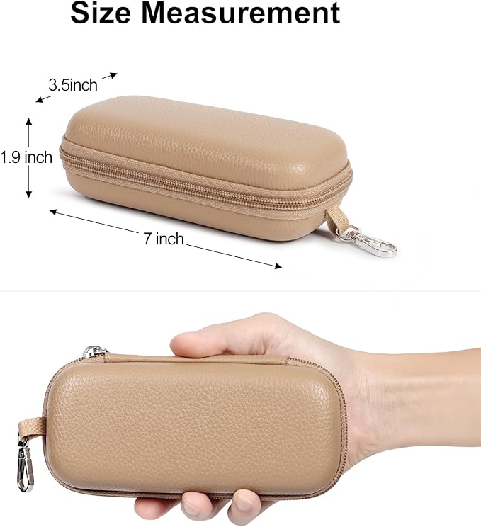Double Eyeglasses Case Hard Shell Dual Sunglasses Organizer with Zipper Closure Travel Eyewear Storage for Vehicle