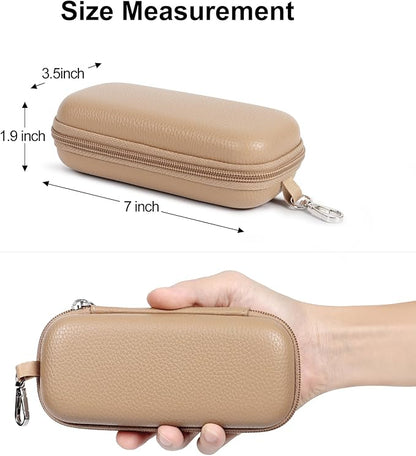 Double Eyeglasses Case Hard Shell Dual Sunglasses Organizer with Zipper Closure Travel Eyewear Storage for Vehicle