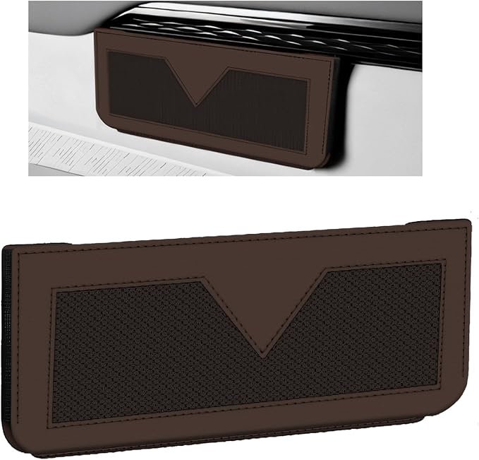 Car Sunglasses Case, PU Leather Pocket Self-Adhesive Storage Pouch for Vehicle Door Window Console, Multifunctional Vehicle Interior Organizer for Glasses Phones Wallets Keys (Brown)