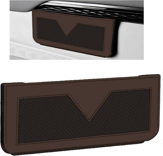 Car Sunglasses Case, PU Leather Pocket Self-Adhesive Storage Pouch for Vehicle Door Window Console, Multifunctional Vehicle Interior Organizer for Glasses Phones Wallets Keys (Brown)