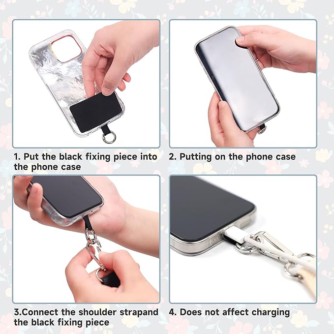FUVLIFE Phone Lanyard Crossbody Wrist Strap, Adjustable Clip and Go Strap for Phone with Wallet Crossbody, Phone Strap with Zippered Pouch, Universal Hands-Free for All Cell Phone