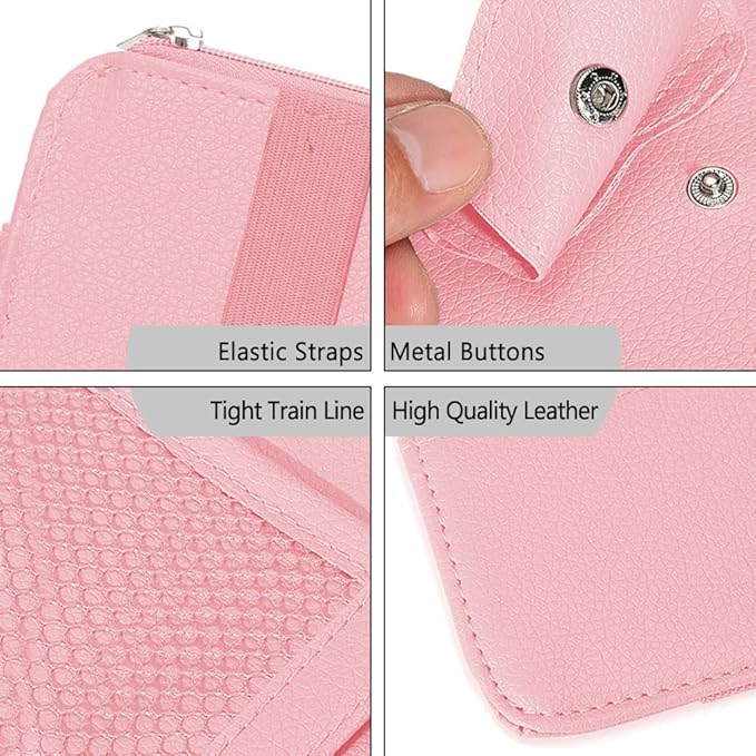 Car Sun Visor Organizer, 1 Pack Sunglasses Holder for Car Sun Visor, Auto Interior Accessories Pocket Organizers Can Store Sunglasses, Documents, Cards, Pen, Drivers License (Pink)