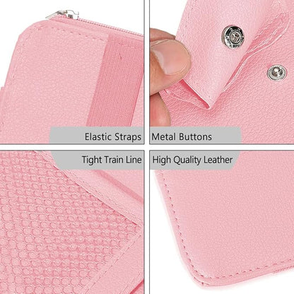 Car Sun Visor Organizer, 1 Pack Sunglasses Holder for Car Sun Visor, Auto Interior Accessories Pocket Organizers Can Store Sunglasses, Documents, Cards, Pen, Drivers License (Pink)