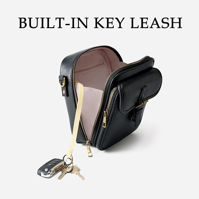 Small Messenger Bag Vegan Leather Crossbody Bag for Women Men, Vintage Cross Body Shoulder Purse with Card Slots